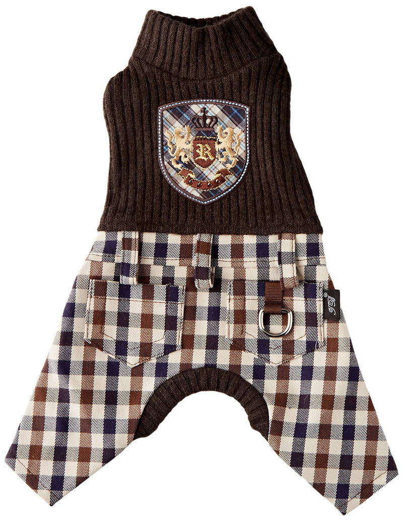 Trilly All Brilli Cambridge 4 Leg Woollen Romper with Scottish Trousers and Thermal Application Brown XXS - 1 Product - PawsPlanet Australia
