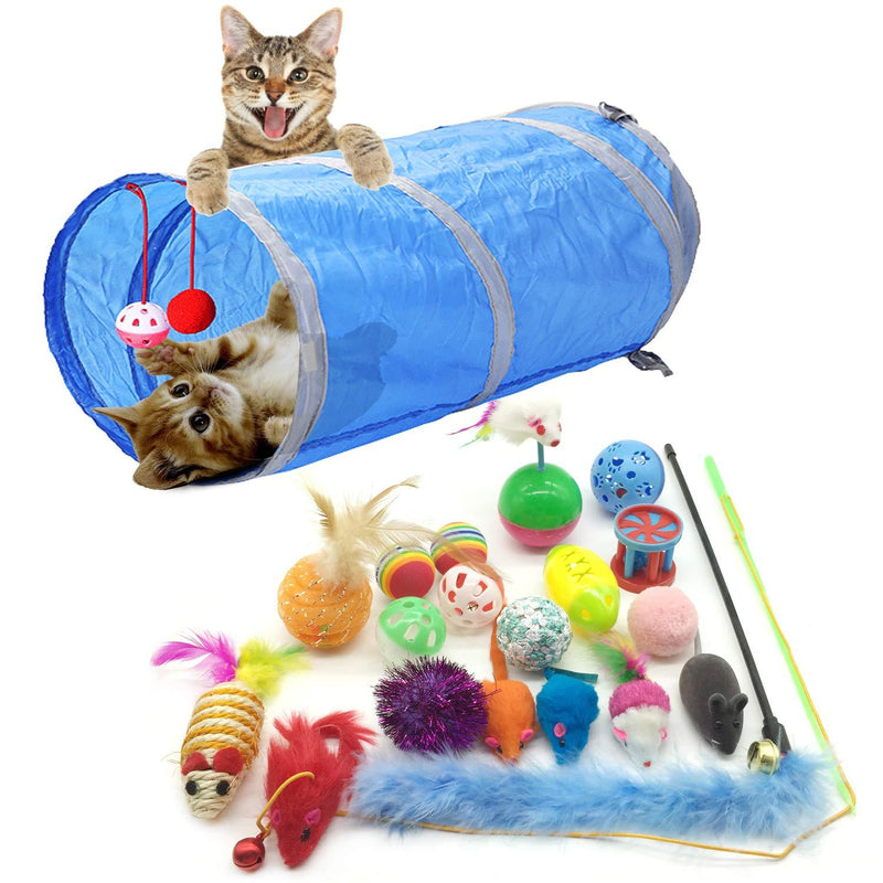 PietyPet Cat Toys, Pet toys Variety Pack for Cat Kitten Kitty 20 pieces Tunnel toys 20pcs - PawsPlanet Australia