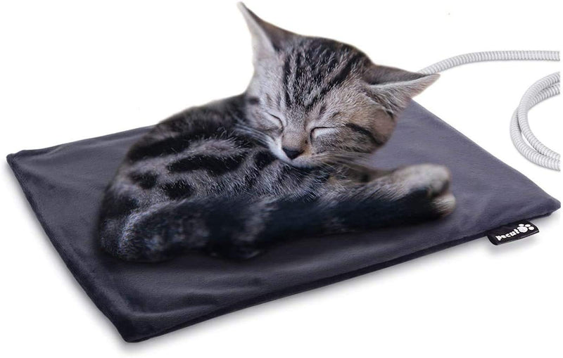 pecute Pet Heat Pad Small 32x40cm, Constant Heating Safe Electric Heated Mat Anti Bite Waterproof with Removable Flannel Cover & Fire Retardant Cotton, Soft Cosy for Puppies Kittens(2 Covers) S:32 x 40cm - PawsPlanet Australia