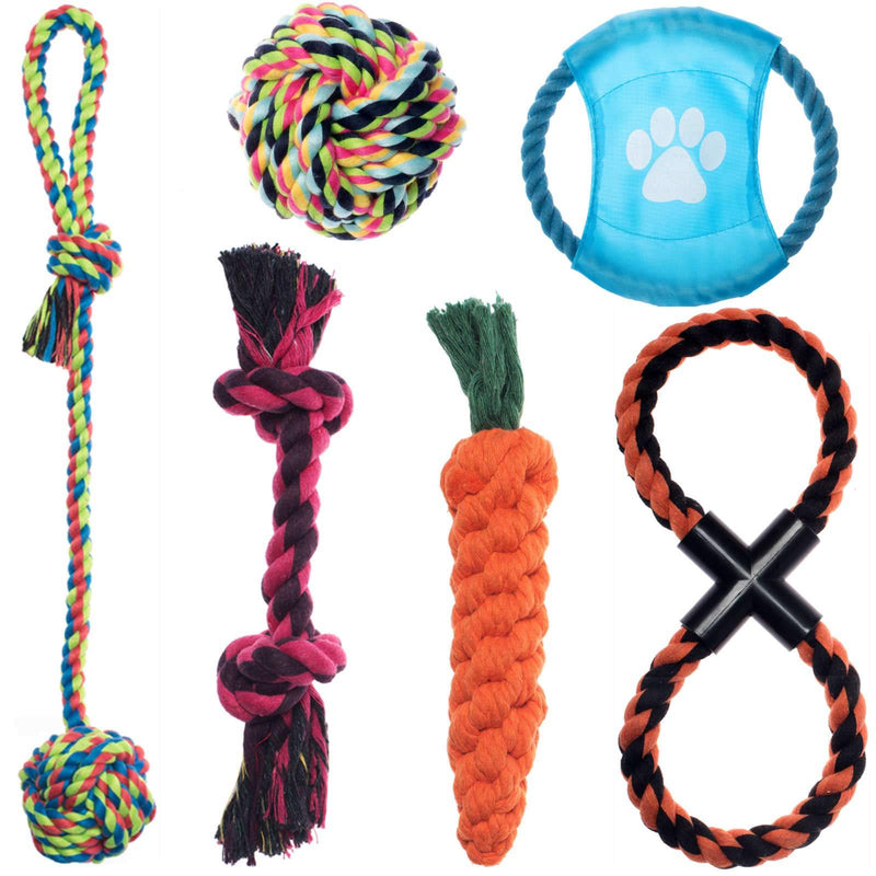 MY LIKE Pet Rope Toys Dog Chew Toys Teething Training Interactive Puppy Sticks Gift Set of 6 for Medium Dog or Small Kong - PawsPlanet Australia