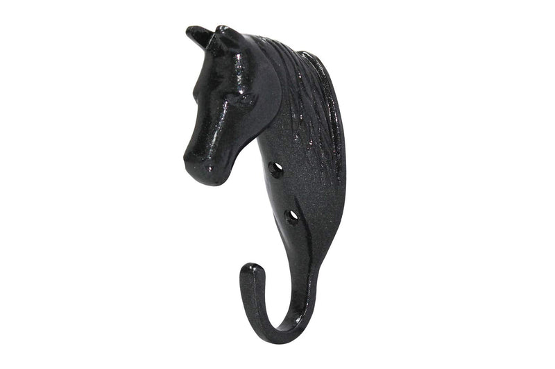 Shorefields No.5371 Horse Head Single Stable/Wall Hook (Black) Black - PawsPlanet Australia