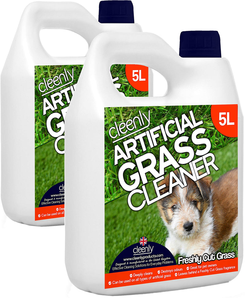 Cleenly Artificial Grass Cleaner for Dogs - Freshly Cut Grass Fragrance - 2 x 5 Litres - Eliminates Urine/Dog Wee Odours - PawsPlanet Australia