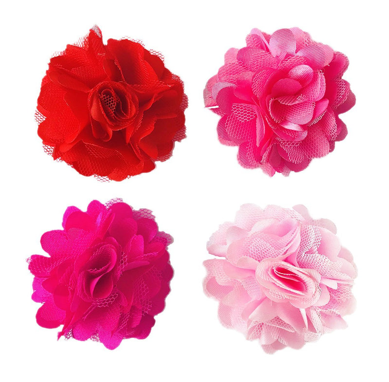 BIPY 4pcs 5cm Pinks Female Dogs Collars Flowers Charms Slides Flowers Bows For Cat Puppy Small Medium Dog Grooming Accessory - PawsPlanet Australia