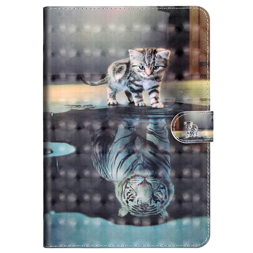 MoreChioce Cover Compatible with iPad2 3 4, 3D Fashion Cat & Tiger Pattern Soft PU Leather Stand Magnetic Flip Case Folio Closure Foldable TPU Silicone Inner Shell Case for iPad2 3 4 - PawsPlanet Australia