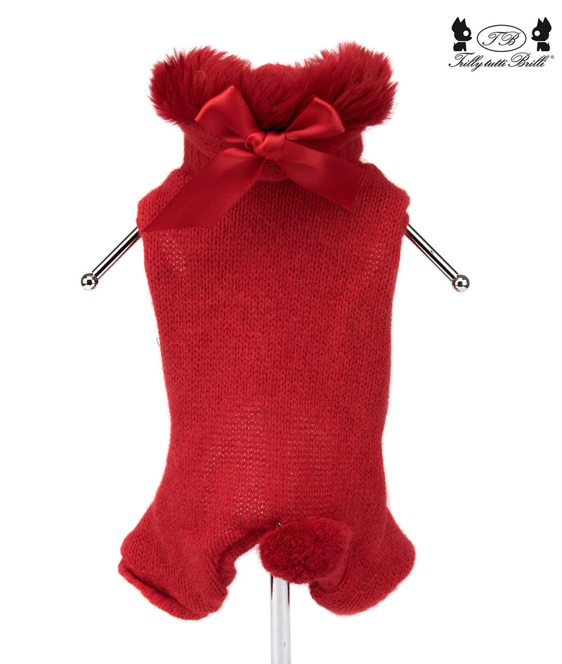Trilly tutti Brilli Oscar Quattrozampe Angora with Hood, Red, XS - PawsPlanet Australia