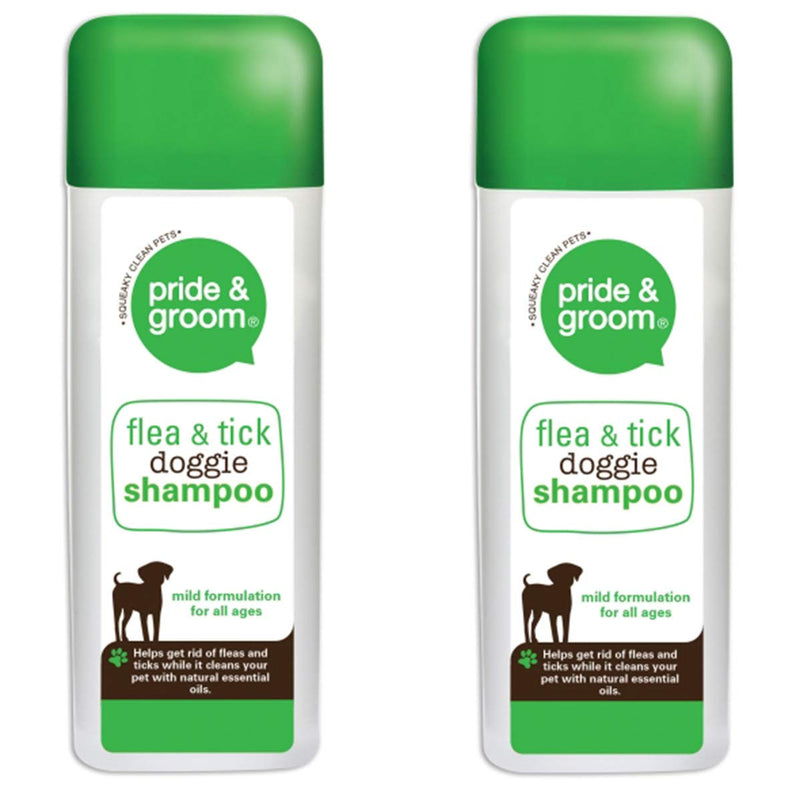 Pride & Groom 2 x Flea & Tick Doggie Shampoo - Dog & Puppy Mild Formulation 300ml - PawsPlanet Australia