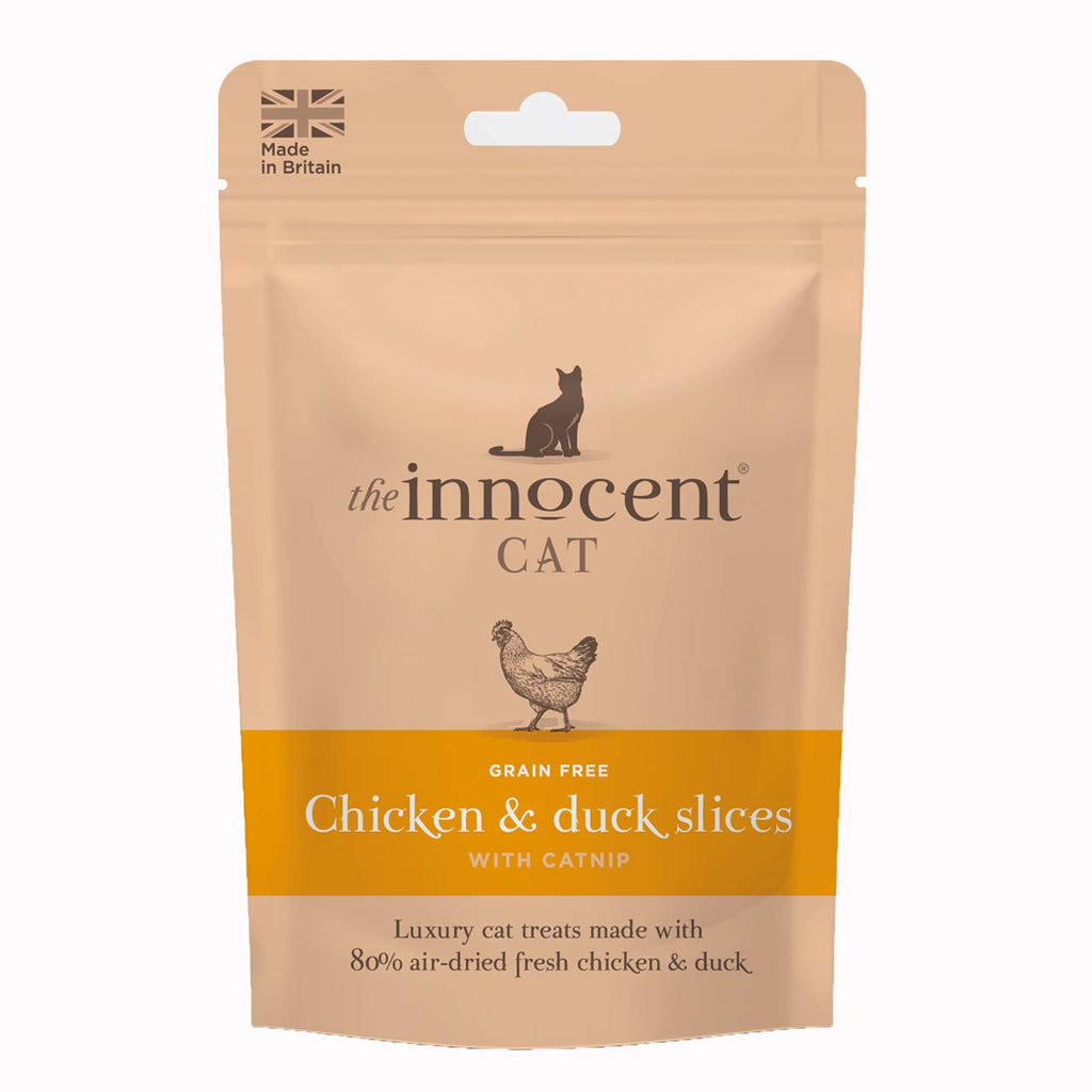 The Innocent Cat Chicken And Duck Slices With Catnip 70g - PawsPlanet Australia