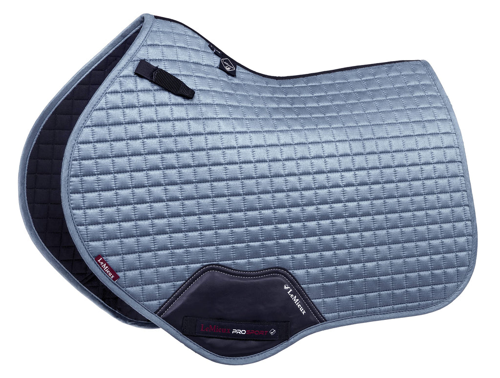 LeMieux Suede Close Contact Square Saddle Pad - Horse Riding Dressage with Soft Bamboo Lining - Sweat Absorbing and Comfortable S/M Ice Blue - PawsPlanet Australia