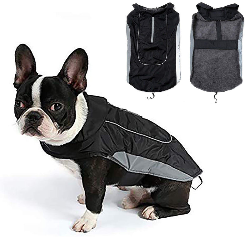 Morezi Dog Warm Coats Jackets Waterproof Coats with Harness Hole Puppy Coat for Small Medium Dogs - Black - S - PawsPlanet Australia