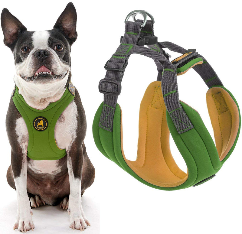 Gooby Convertible Dog Harness - Green, Large - Hybrid Step-In & Head-In Dog Harnesses for Small Dogs - Perfect on the Go Neoprene Dog Harness for Medium Dogs No Pull and Small Dog Harness Large Chest (46.5~50 cm) - PawsPlanet Australia