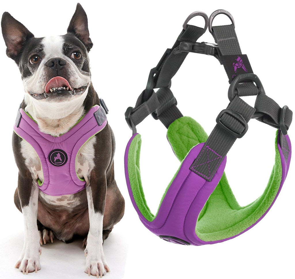 Gooby Escape Free Memory Foam Harness - Purple, Large - No Pull Step-In Small Dog Harness with Four Point Adjustment - Perfect on the Go Dog Harness for Medium Dogs No Pull and Small Dogs Large Chest (42~61.5 cm) - PawsPlanet Australia