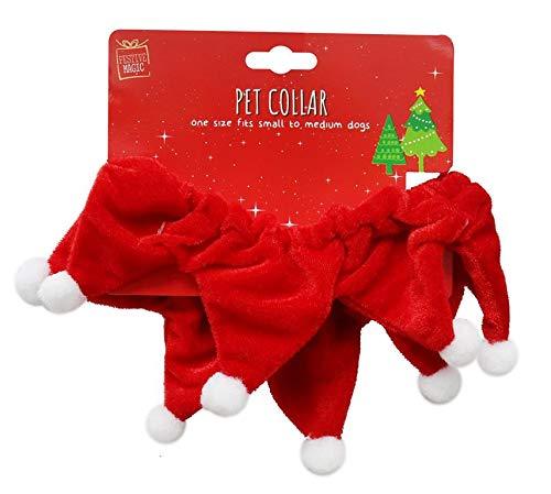 Uncle Bills Christmas Dog Collar With Velvet Pom Poms Animal Xmas Accessories - PawsPlanet Australia