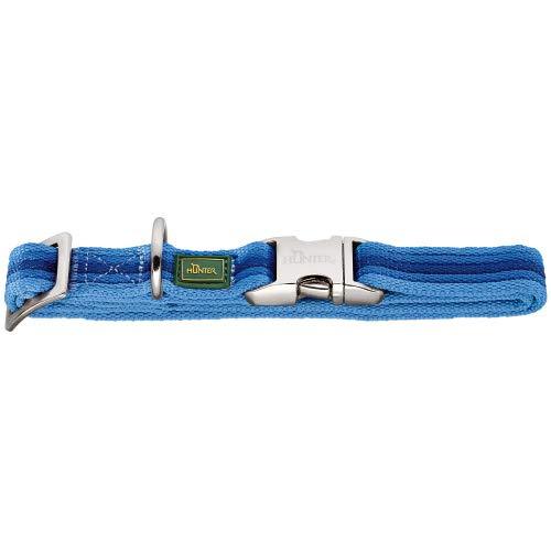 HUNTER DAVAO ALU-STRONG Collar for Dogs Nylon Aluminium Buckle Stripes M Blue - PawsPlanet Australia