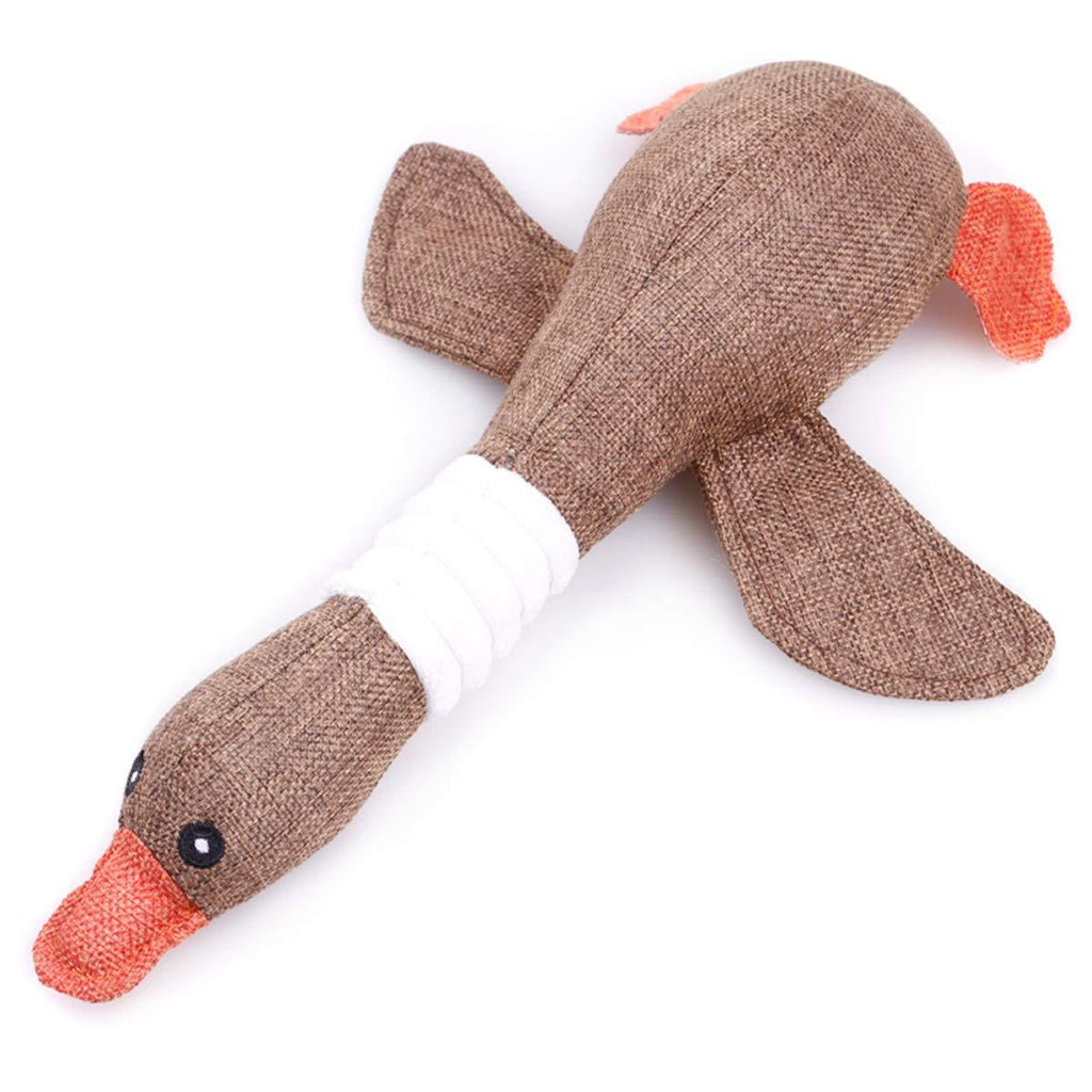 Techson Pet Squeaky Toy, Cute Goose Duck Shape Chew Toy for Puppies and Small Medium Dogs (Pink) (Brown Goose) Brown Goose - PawsPlanet Australia