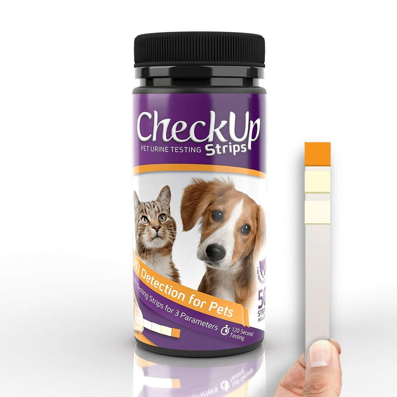 CheckUp KIT4CAT UTI Urine Testing Strips for Cats and Dogs - Detection of pH, Nitrite and Leukocytes x 50 - PawsPlanet Australia