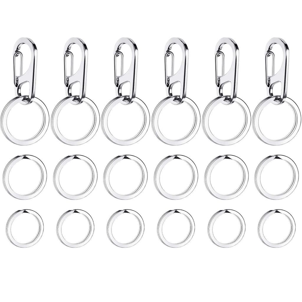 Boao 6 Pieces Dog Tag Clips Pet ID Tag Clips with 18 Pieces Durable Stainless Steel Rings Personalized Clips Pet ID Tag Holder for Cats Dogs Collars Harnesses in 3 Sizes - PawsPlanet Australia
