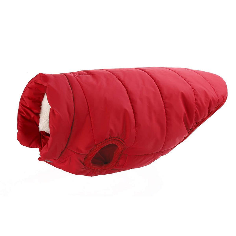 Morezi Dog Cosy Fleece Jacket Winter Lined Coat Winter Coat Pet Cloth Warm and Soft Dog Vest Jackets Apparel For Small Medium Large Dogs - Red - L Large(Chest: 60CM) - PawsPlanet Australia