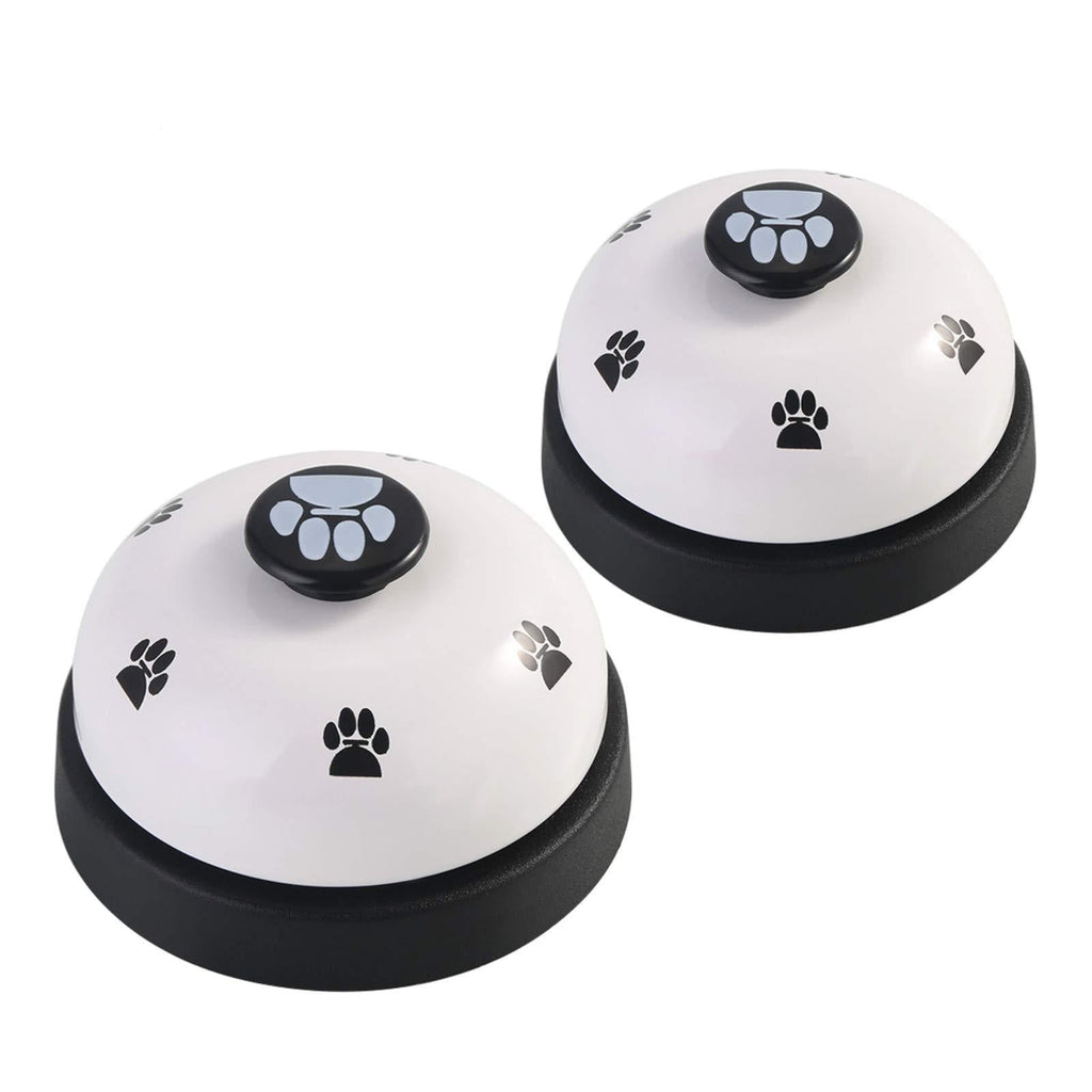 Pet Bells For Potty Training, Set of 2 Puppy Dog Eating/Drinking/Potty Trainer Dog Cat Door Bell Tell Bell Training Your Puppy the Easy Way (White) White - PawsPlanet Australia