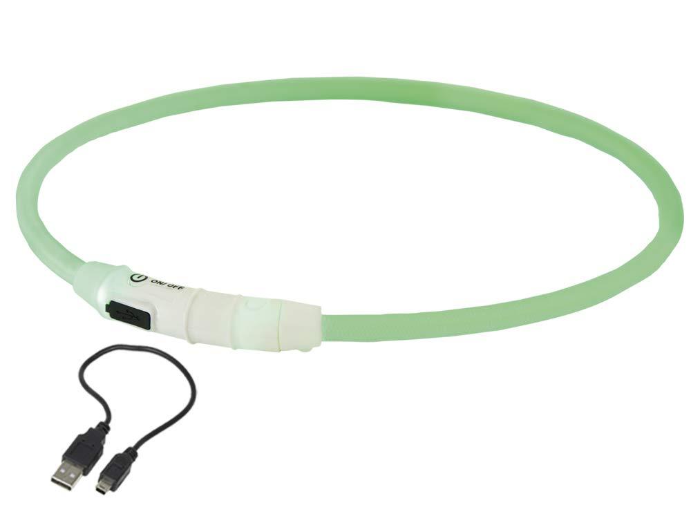 Nobby Starlight LED Safety Tube Dog Collar Green 65 cm - PawsPlanet Australia