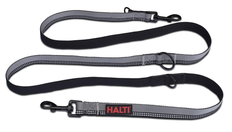Halti Double Ended Lead (6'6"), Black/Grey - PawsPlanet Australia