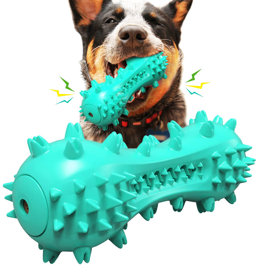 USWT Dog Squeaky Toy Puppy Toys Dog Supplies Indestructible Chew Molar Stick Durable Toothbrush Doggy Teeth Cleaning Dental Care Turquoise - PawsPlanet Australia