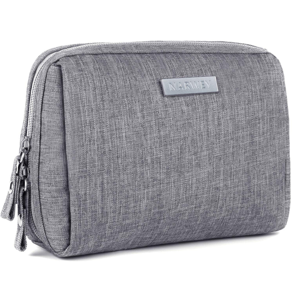 Small Makeup Bag for Purse Travel Makeup Pouch Mini Cosmetic Bag for Women Girls (Small, Grey) S (Pack of 1) A Grey-1 - PawsPlanet Australia