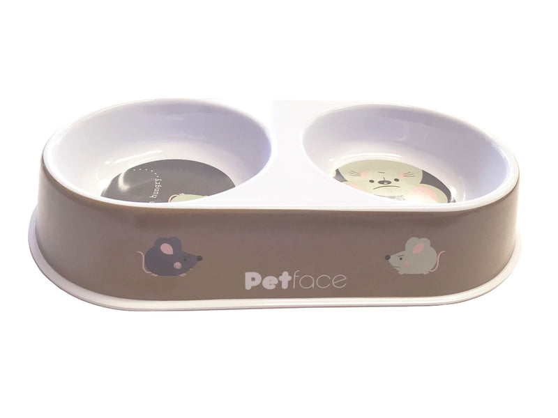 Petface Angry Mouse Double Melamine Cat Bowl Double Bowl - PawsPlanet Australia