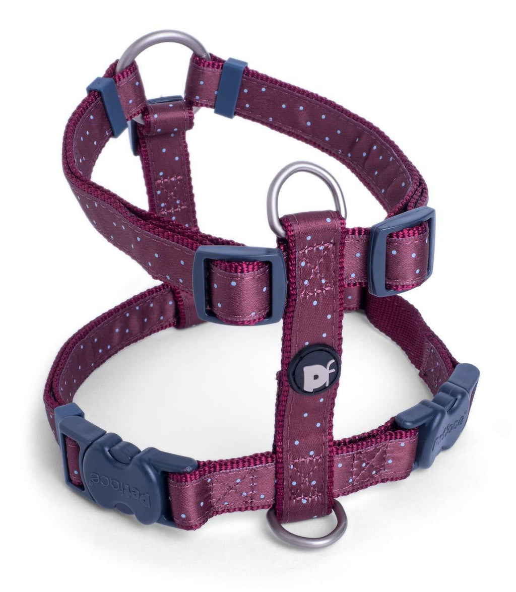 Petface Ditsy Spot Dog Harness, Ox Blood, Medium, M - PawsPlanet Australia