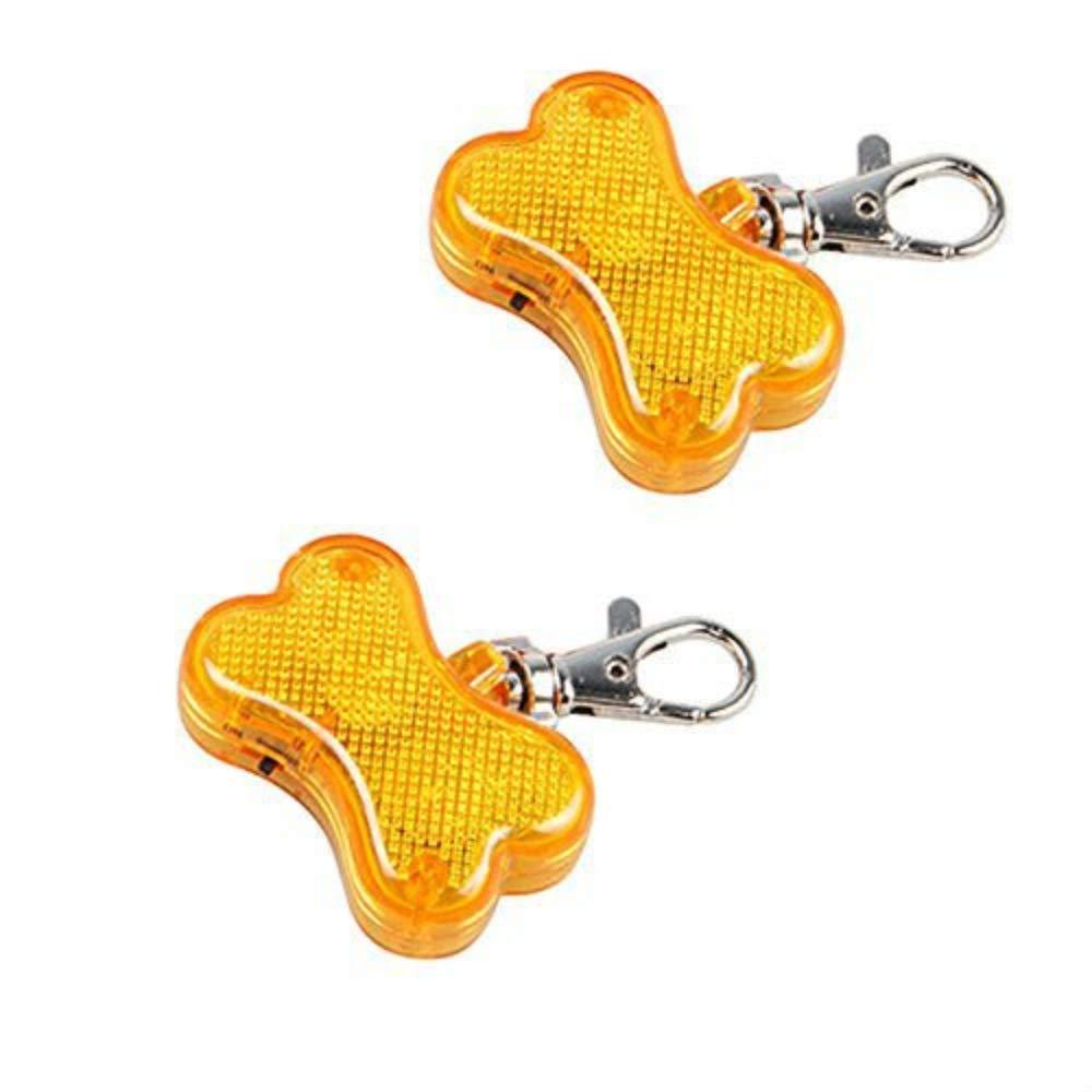 winnes 2pcs Dog Collars Lights Include Battery Visible Up To 1/2 Mile Pet Dog Led Tag Glowing Pendant Necklace Safety Puppy Cat Night Safety Light Flashing Collar Pet Luminous Bright Light (yellow) yellow - PawsPlanet Australia