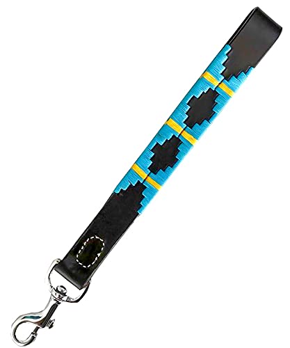 Carlos Diaz Genuine Leather Waxed Embroidered Polo Dog Leash Walking Training Short Traffic Lead With Looped Handle 0 DESIGN 29 - PawsPlanet Australia