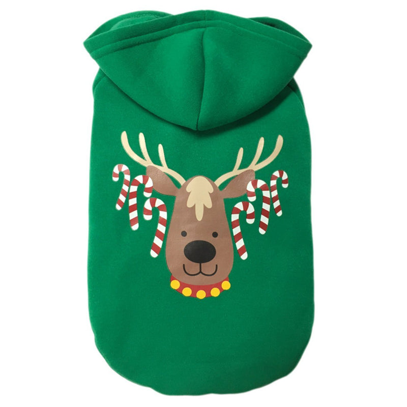 Popetpop Dog Puppy Dress Skirt Pet Winter Clothes Vest Shirts Xmas Party Elk Design Size S Green - PawsPlanet Australia