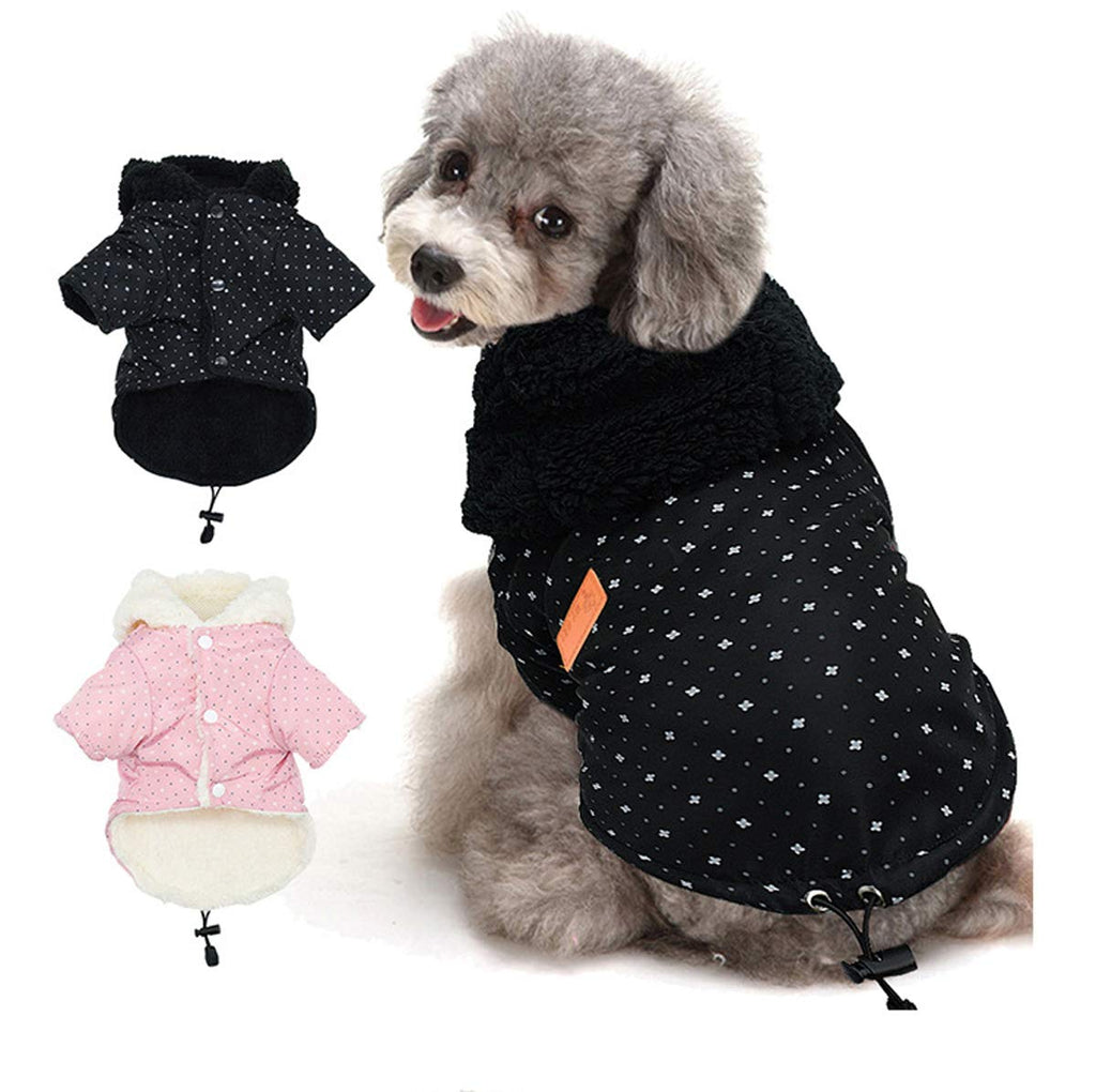 Tineer Pet Puppy Little Star Coat，Pet Dog Warm Winter Clothes Puppy Cats Sweater Apparel Small Dog Clothes (L, Black) L - PawsPlanet Australia