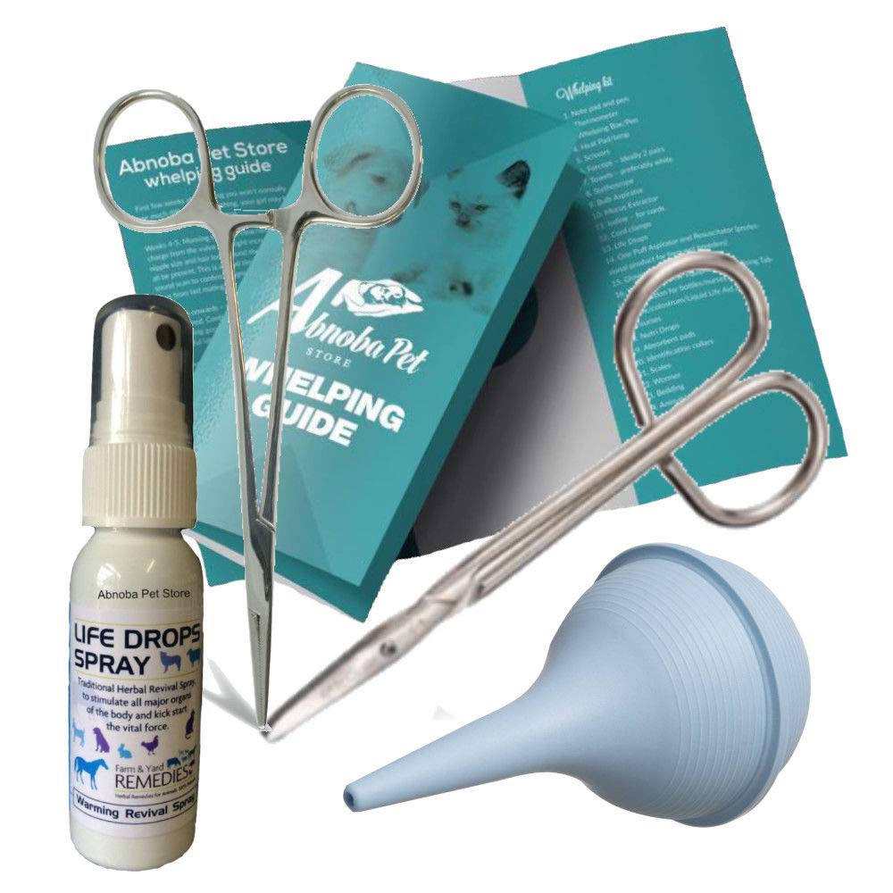 ABNOBA PET STORE Essential Whelping Kit Supplies Forceps Scissors Bulb Aspirator Life Drops Spray - 5017 - PawsPlanet Australia