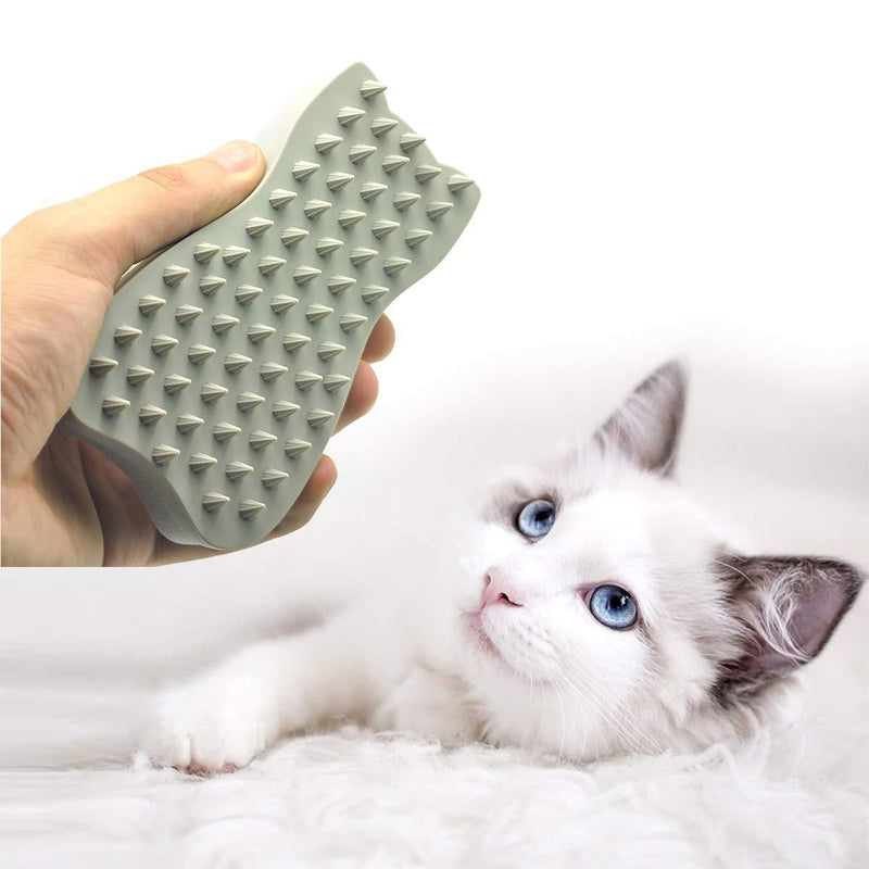 CeleMoon [Double Side] Multi-Functional Soft Silicone Cat Desheding Grooming Massage/Bath Brush - Sponge Pet Hair Remover - Perfect for Dog & Cat with Long & Short Fur - PawsPlanet Australia