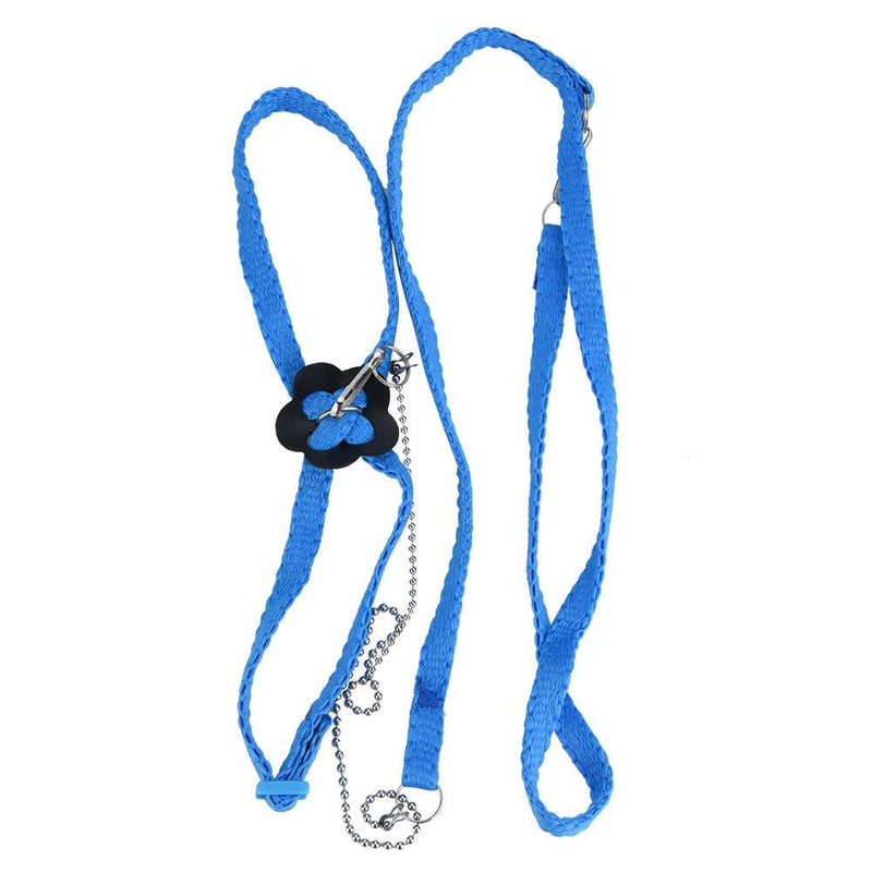 Adjustable Bird Harness Leash Soft Parrot Intelligence Training Rings Toy for Budgie Parakeet Lovebird Finch Macaw African Grey Cockatoo Playing Training(Blue) Blue - PawsPlanet Australia