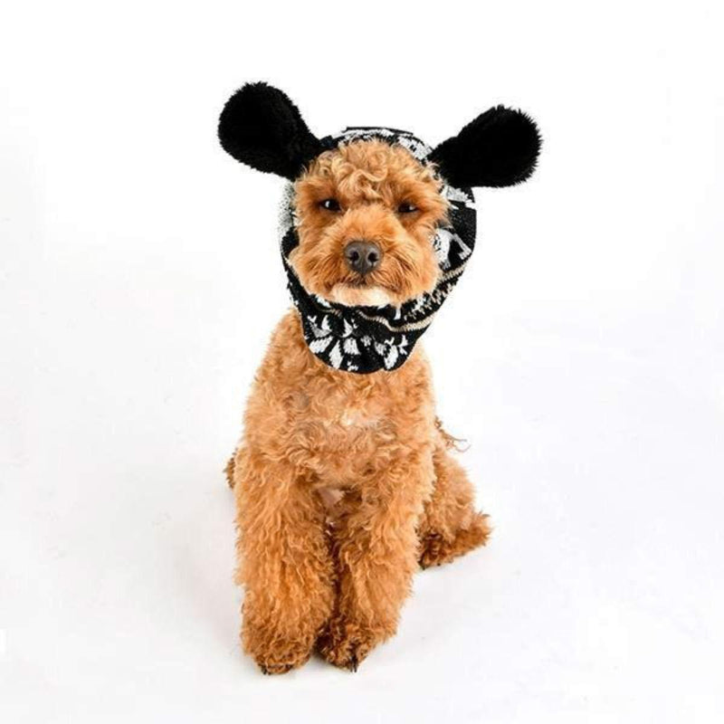 Puppia PASD-SN1655-BK-L Prancer Snood Winter Ear Guard for Dog, L, Black - PawsPlanet Australia