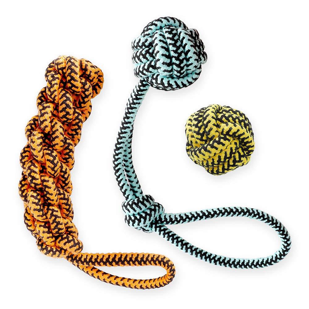 Large Dog Rope Toys for Aggressive Chewers, Snakeskin Pattern Durable Cotton Rope Chew Toy For Medium and Big Dogs - PawsPlanet Australia