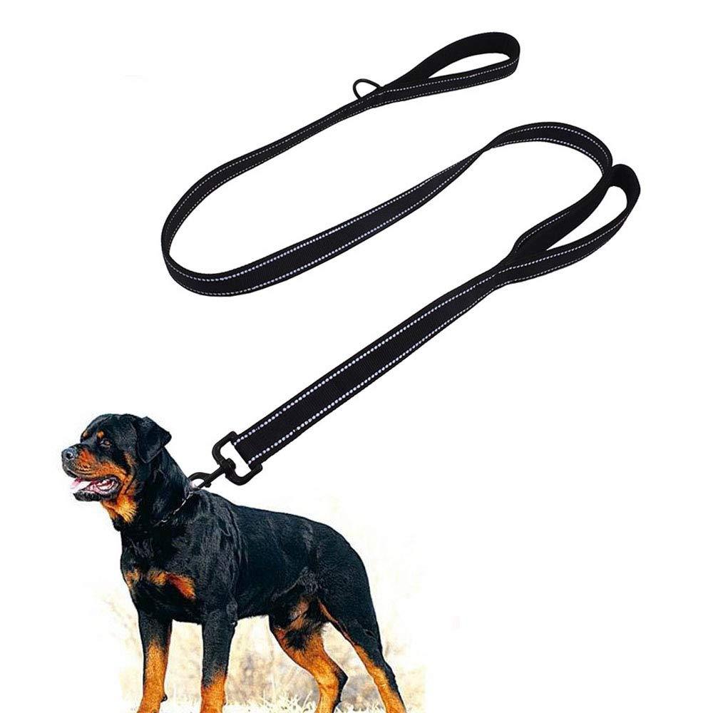 Leashes for Dogs 1.5m Double Handles Strong Dog Lead Heavy Duty Nylon Dog Rope Training Leash Control Safety Dual Dog leash for Large Medium Dogs, Reflective design - PawsPlanet Australia