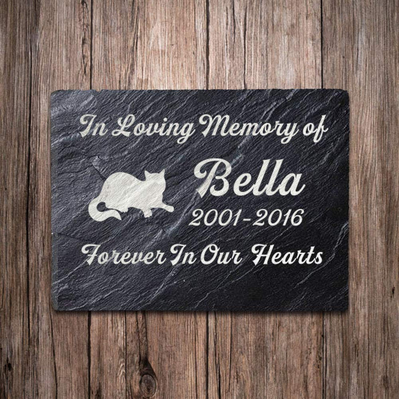 Howson London Personalised Engraved Pet Memorial Sign Natural Slate Grave Marker Plaque - Oval Plaque & Rectangle Plaque - A Lasting Keepsake Hand Finished in UK Rectangle-15x10cm - PawsPlanet Australia