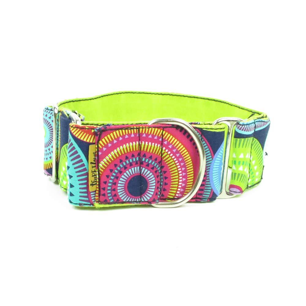 ThePetLover TPL150024 Martingale Circles Multi-Coloured Collar for Dogs, S - PawsPlanet Australia