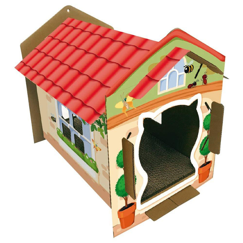 Croci Colored carton cat house VILLA COLOR 42x35x50 cm - PawsPlanet Australia