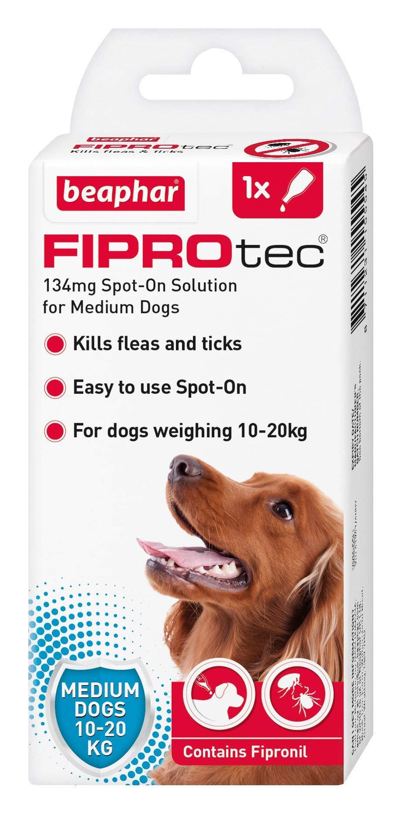 Beaphar FIPROtec Spot On Medium Dog 1 Pipette - PawsPlanet Australia