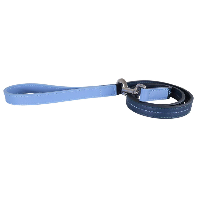 Rosewood Baby blue & navy leather dog lead 3/4 * 40", One Size - PawsPlanet Australia