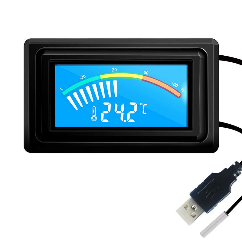 KETOTEK Digital Thermometer DC 4V~25V, USB Computer Aquarium Thermometer -50?~110?, LCD Temperature monitor, external Waterproof NTC Probe For PC Fish Tank Fridge Freezer UBS - PawsPlanet Australia