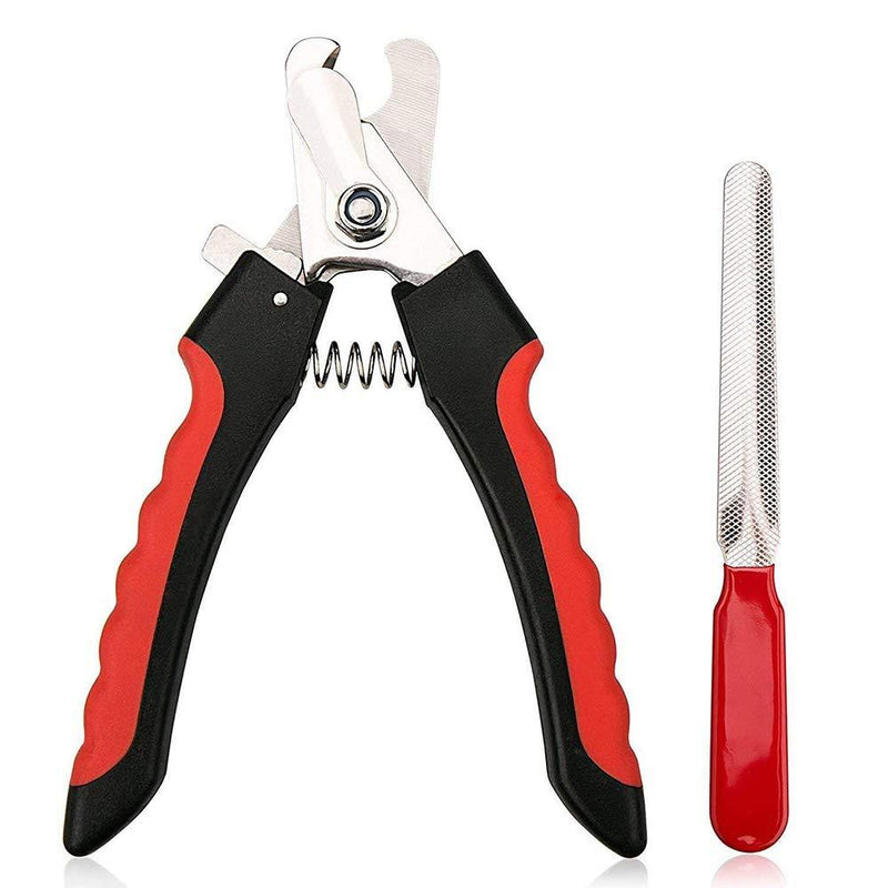 LZIONEW Nail Clippers and Trimmer for Dog, Cat, Puppy, Rabbit, Large Bird Claws Nails Trimmer Tool +Free Nail File, Sharp Blades, Professional & Safe Pet Grooming tool (Red) Red - PawsPlanet Australia