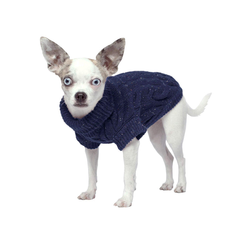 Canada Pooch Cp01292 Cambridge Cableknit Sweater Blue Size 12 - PawsPlanet Australia