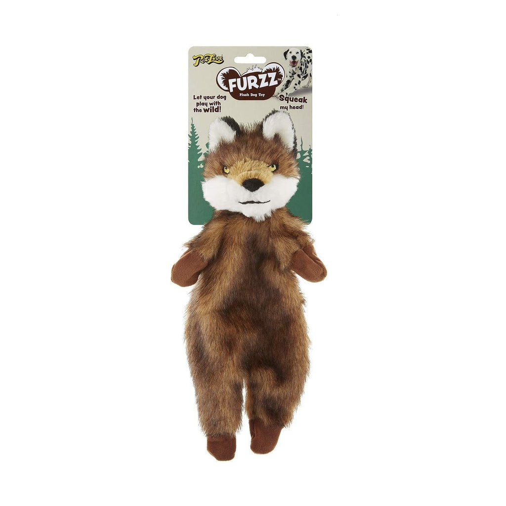 Pet Love Pet Love Furzz Plush Dog Toy with Squeaker - Fox, Small (34cm long), S - PawsPlanet Australia