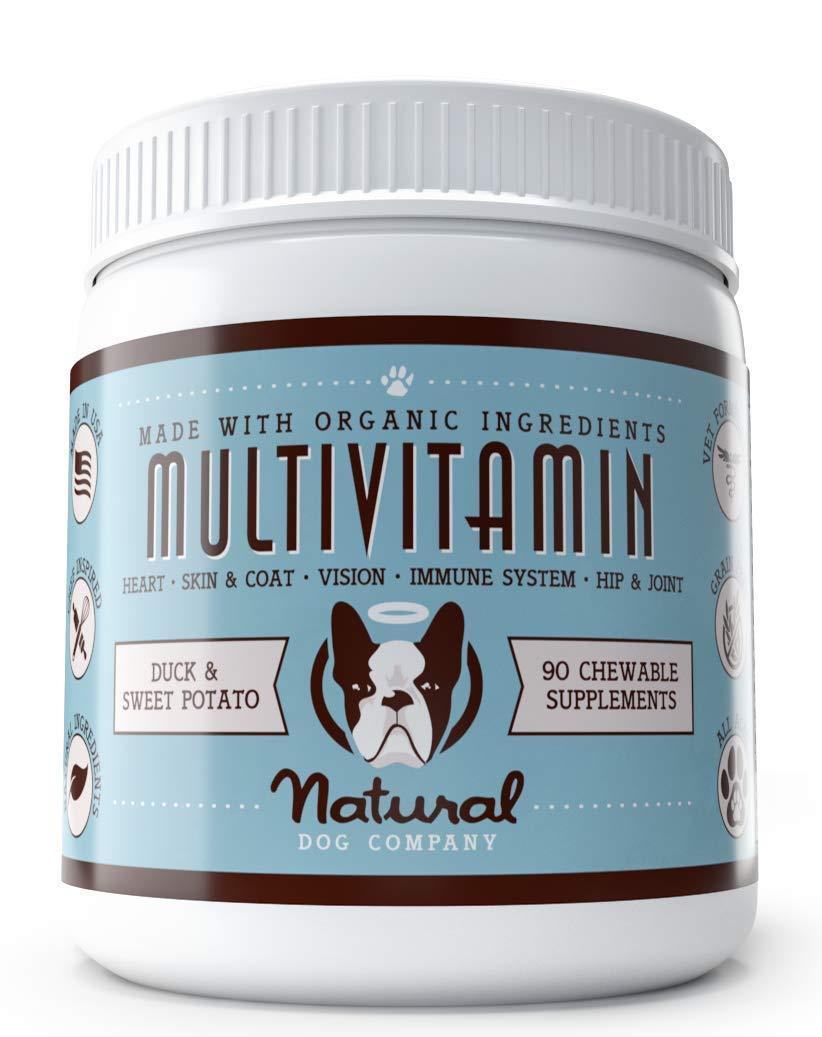 Natural Dog Company - Daily Multivitamin Supplement with Turmeric | Duck & Sweet Potato Chewable Vitamins for Dogs - 90 Chews - PawsPlanet Australia