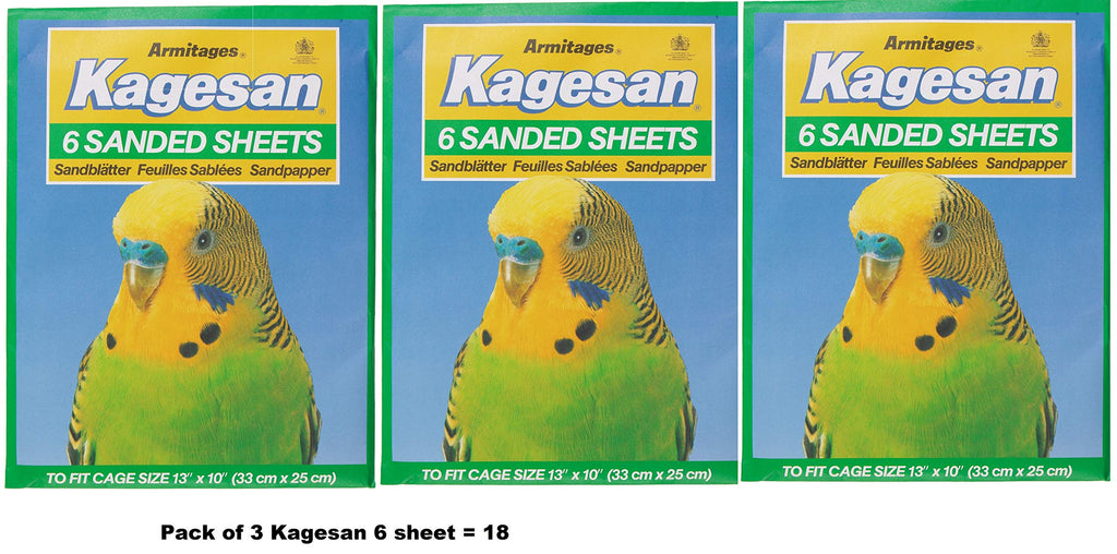 Kagesan Green BIRD CAGE SAND PAPER SHEETS 3X6 PACK = 18 SHEETS 33CM x 25CM - PawsPlanet Australia