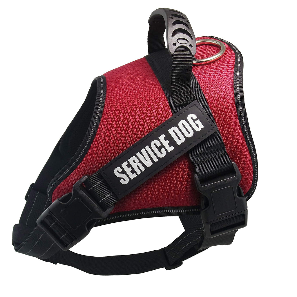 Dihapet Dog Harness, No Pull Dog Harness for Puppy Small Medium Large Dog, Service Dog Vest In Training Adjustable Reflective L Chest 26-38in Red - PawsPlanet Australia